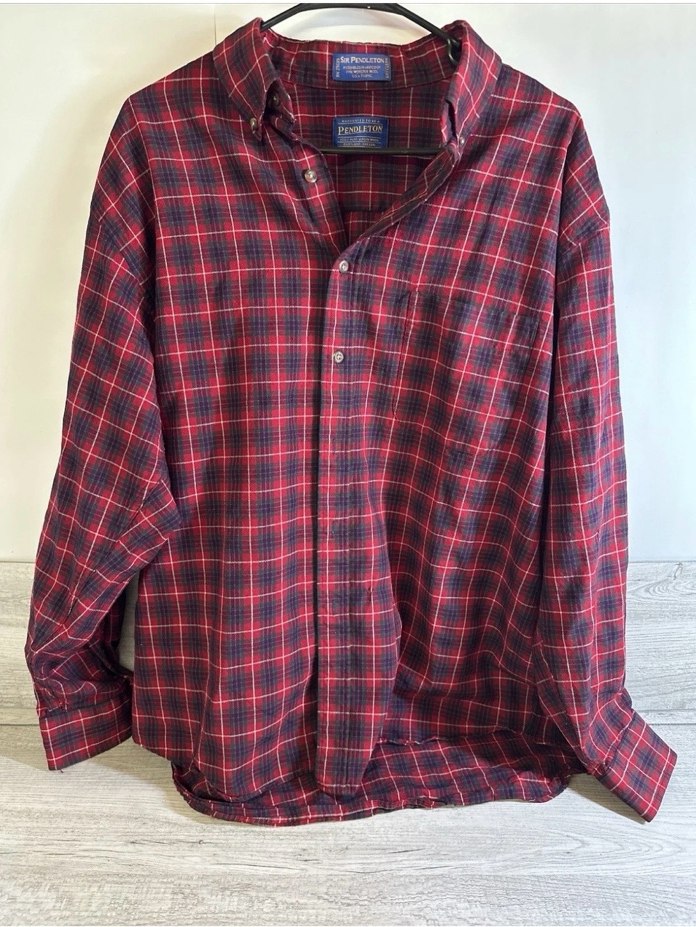 Pendleton Men's Red Plaid Button-Down Shirt